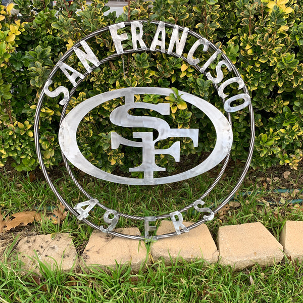 36" SAN FRANCISCO 49ERS CUSTOM RAW METAL VINTAGE CRAFT TEAM SIGN HAND MADE IN USA