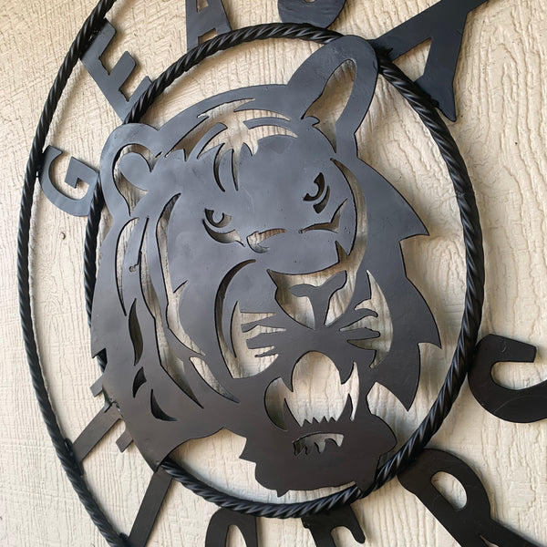 GEAUX TIGERS BLACK CUSTOM METAL VINTAGE CRAFT SIGN TEAM HANDMADE