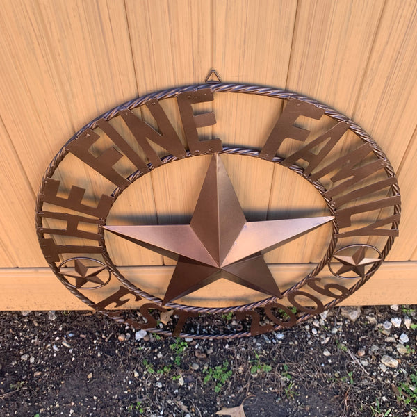 FINE FAMILY STYLE YOUR CUSTOM NAME STAR BARN STAR METAL LONE STAR WESTERN HOME DECOR RUSTIC BRONZE HANDMADE 24",32",36",50"