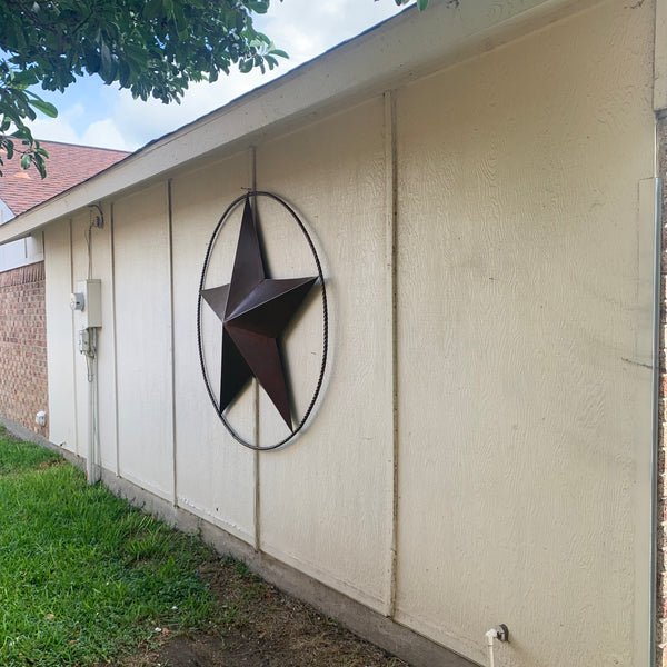 LONE STAR 60" BARN STAR METAL RUSTIC  BRONZE VINTAGE COPPER WALL ART WESTERN HOME DECOR HANDMADE NEW EH10524
