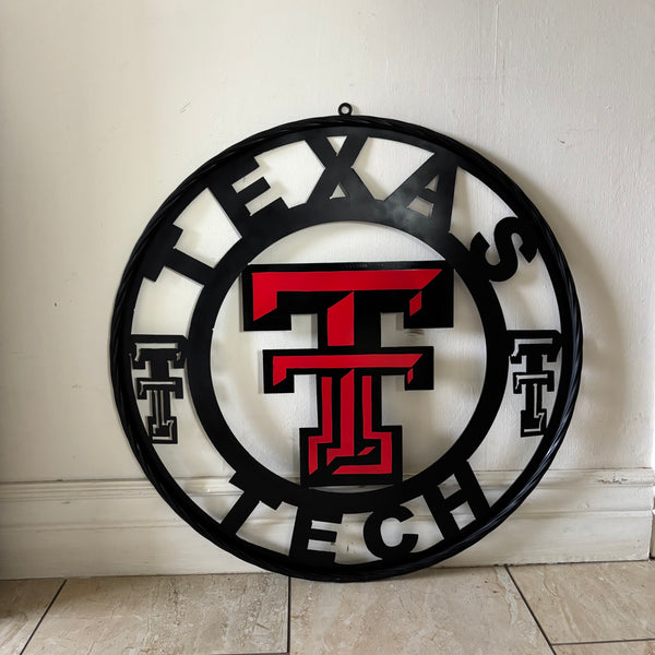 TEXAS TECH CUSTOM METAL VINTAGE SIGN WESTERN HOME DECOR HANDMADE
