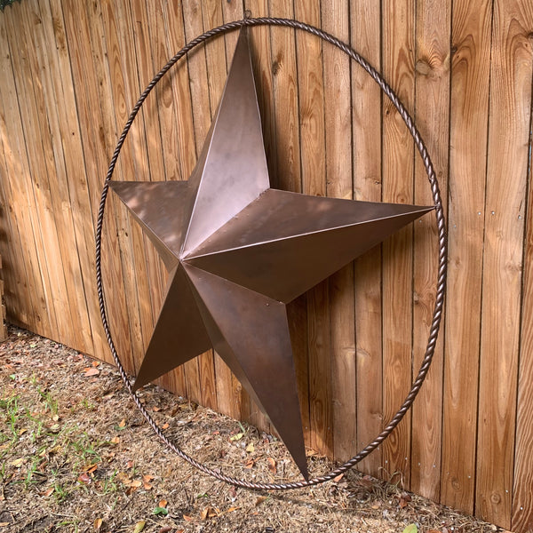 LONE STAR 60" BARN STAR METAL RUSTIC  BRONZE VINTAGE COPPER WALL ART WESTERN HOME DECOR HANDMADE NEW EH10524