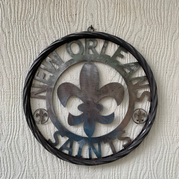 12", 18", 24 NEW ORLEANS SAINTS CUSTOM RAW METAL CRAFT SIGN WALL ART WESTERN HOME DECOR LASERCUT ART