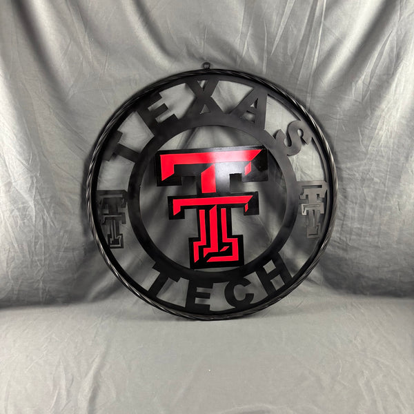 TEXAS TECH CUSTOM METAL VINTAGE SIGN WESTERN HOME DECOR HANDMADE