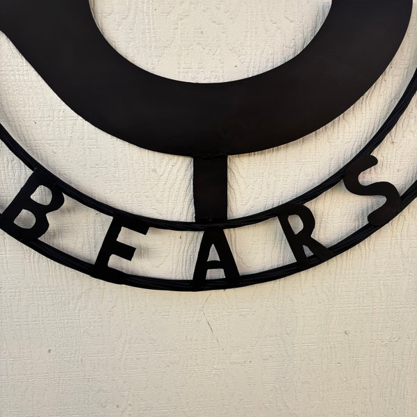 CHICAGO BEARS CUSTOM METAL VINTAGE CRAFT SIGN TEAM RISTIC BLACK HANDMADE