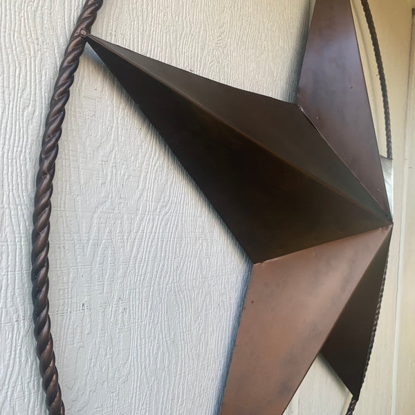 LONE STAR 60" BARN STAR METAL RUSTIC  BRONZE VINTAGE COPPER WALL ART WESTERN HOME DECOR HANDMADE NEW EH10524