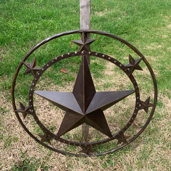 24" MULTI STAR BEADED COLIBROX BARN STAR METAL LONESTAR WESTERN HOME DECOR HANDMADE RUSTIC DARK BRONZE NEW