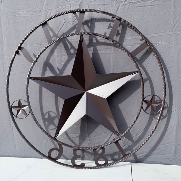 1836 TEXAS FLAG STAR RED WHITE BLUE TWISTED BRONZE RING WESTERN HOME DECOR HANDMADE NEW
