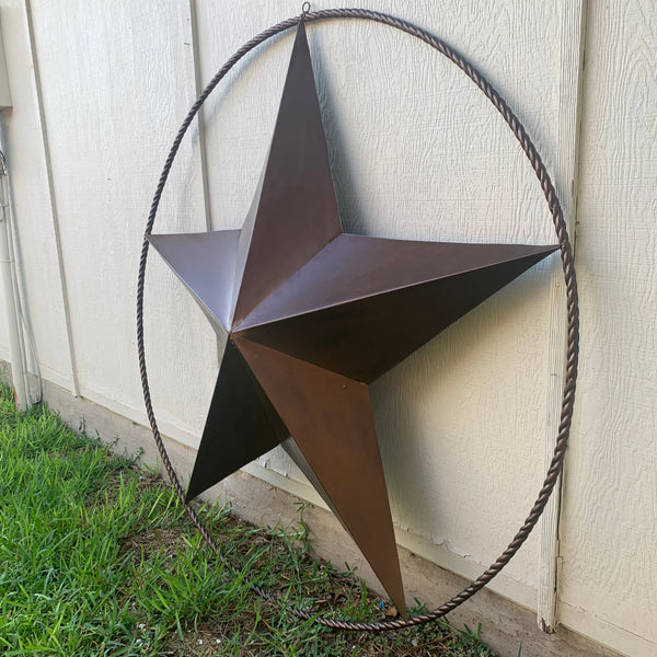 LONE STAR 60" BARN STAR METAL RUSTIC  BRONZE VINTAGE COPPER WALL ART WESTERN HOME DECOR HANDMADE NEW EH10524