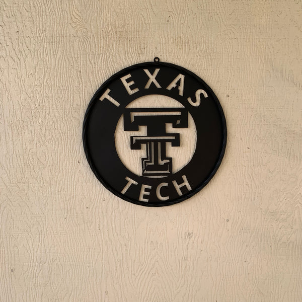 12",18",24",32",36" TEXAS TECH RUSTIC BLACK CUSTOM METAL VINTAGE CRAFT TEAM SIGN HANDMADE TO ORDER
