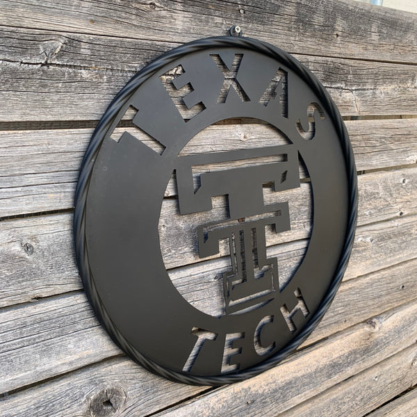 12",18",24",32",36" TEXAS TECH RUSTIC BLACK CUSTOM METAL VINTAGE CRAFT TEAM SIGN HANDMADE TO ORDER