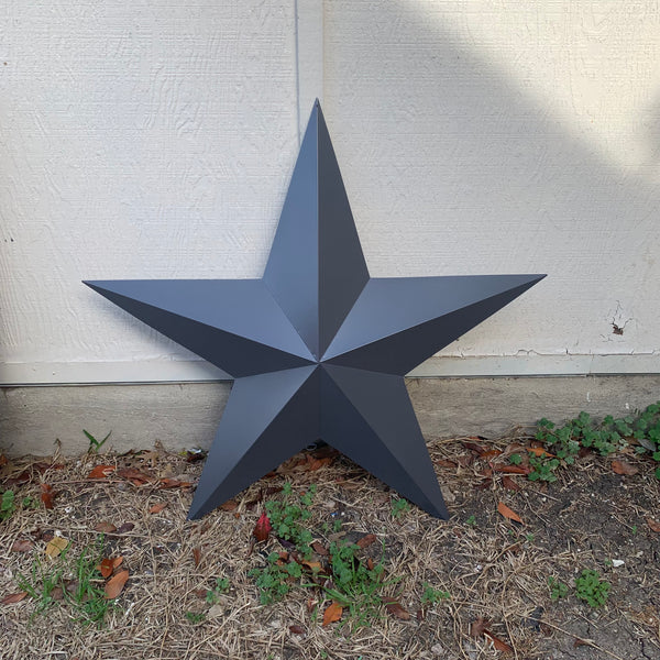 GUN METAL GREY STAR BARN STAR NO RING DAVID STAR 5 POINT WESTERN HOME DECOR HAND PAINTED