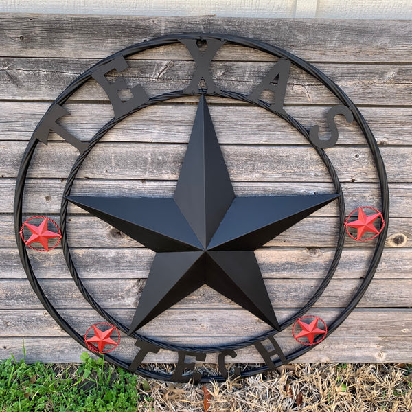 TEXAS TECH BARN STAR METAL LONESTAR CUSTOM VINTAGE METAL TEAM CRAFT ART WESTERN HOME DECOR SIZE:24",32",36",40",50"