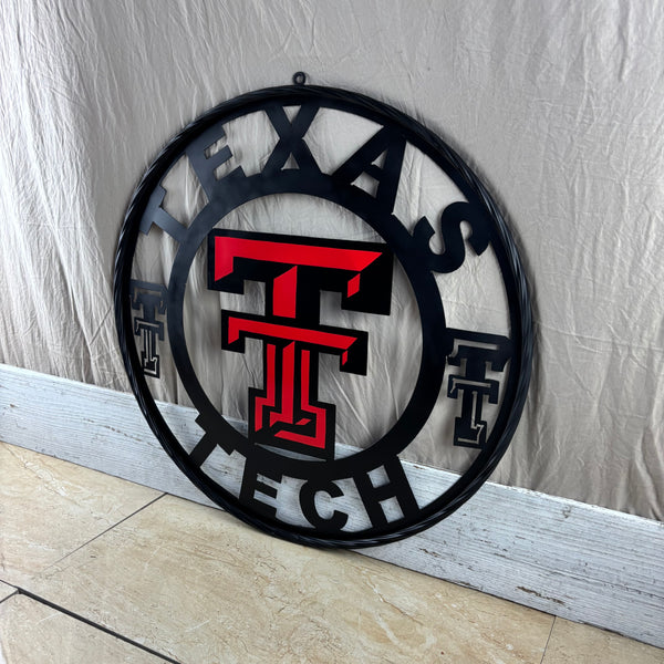 TEXAS TECH CUSTOM METAL VINTAGE SIGN WESTERN HOME DECOR HANDMADE