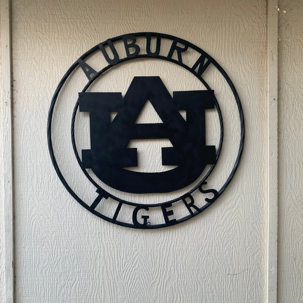 12", 18", 24", 32" AUBURN TIGERS BLACK METAL SIGN VINTAGE TEAM CUSTOM ART