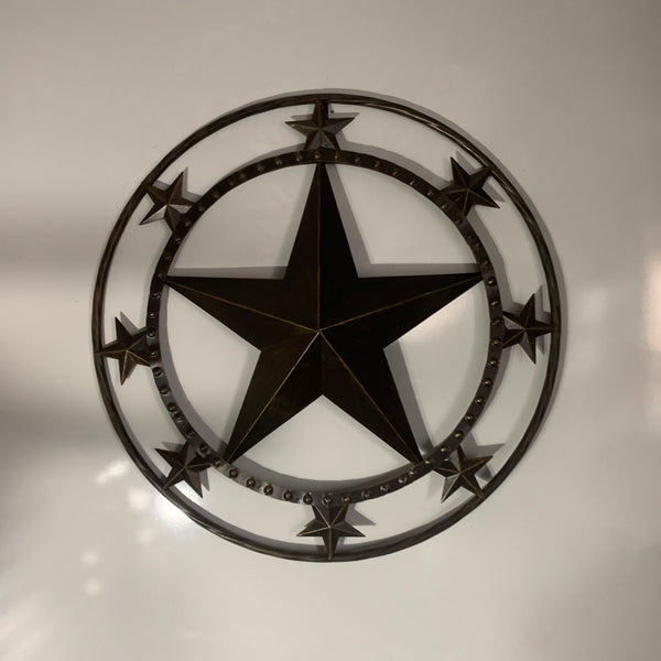 24" MULTI STAR BEADED COLIBROX BARN STAR METAL LONESTAR WESTERN HOME DECOR HANDMADE RUSTIC DARK BRONZE NEW