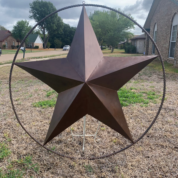 LONE STAR 60" BARN STAR METAL RUSTIC  BRONZE VINTAGE COPPER WALL ART WESTERN HOME DECOR HANDMADE NEW EH10524