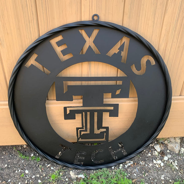 12",18",24",32",36" TEXAS TECH RUSTIC BLACK CUSTOM METAL VINTAGE CRAFT TEAM SIGN HANDMADE TO ORDER
