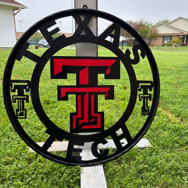 TEXAS TECH CUSTOM METAL VINTAGE SIGN WESTERN HOME DECOR HANDMADE