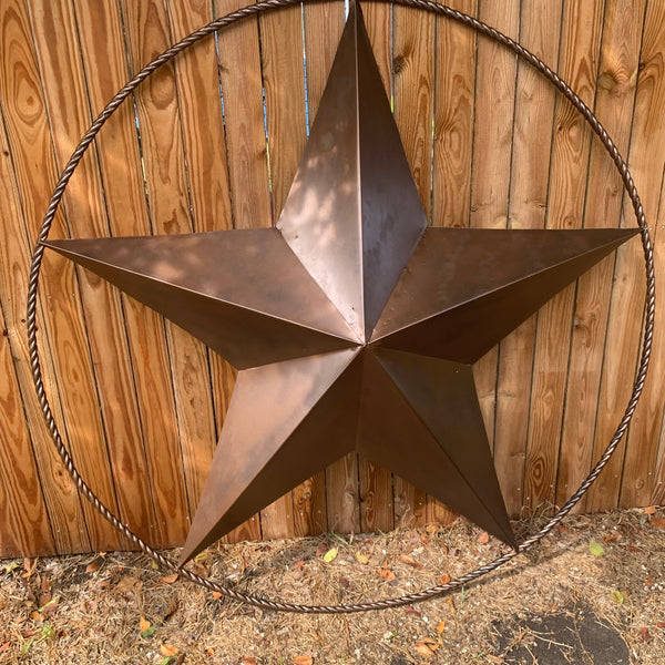 LONE STAR 60" BARN STAR METAL RUSTIC  BRONZE VINTAGE COPPER WALL ART WESTERN HOME DECOR HANDMADE NEW EH10524