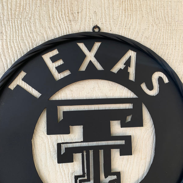 12",18",24",32",36" TEXAS TECH RUSTIC BLACK CUSTOM METAL VINTAGE CRAFT TEAM SIGN HANDMADE TO ORDER