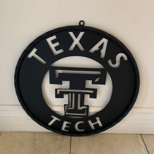12",18",24",32",36" TEXAS TECH RUSTIC BLACK CUSTOM METAL VINTAGE CRAFT TEAM SIGN HANDMADE TO ORDER