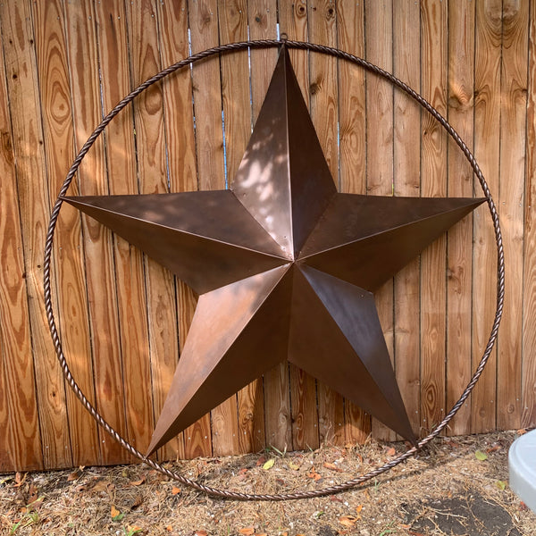 LONE STAR 60" BARN STAR METAL RUSTIC  BRONZE VINTAGE COPPER WALL ART WESTERN HOME DECOR HANDMADE NEW EH10524