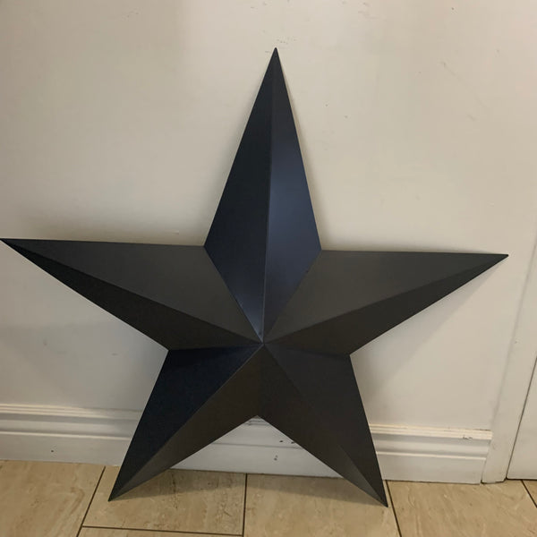 GUN METAL GREY STAR BARN STAR NO RING DAVID STAR 5 POINT WESTERN HOME DECOR HAND PAINTED