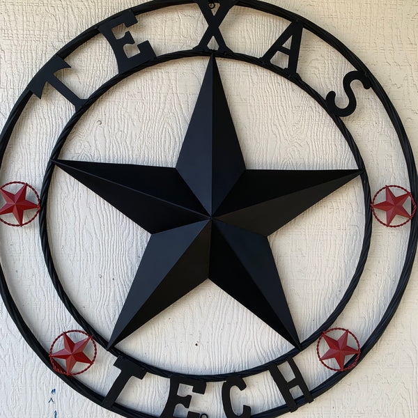 TEXAS TECH BARN STAR METAL LONESTAR CUSTOM VINTAGE METAL TEAM CRAFT ART WESTERN HOME DECOR SIZE:24",32",36",40",50"