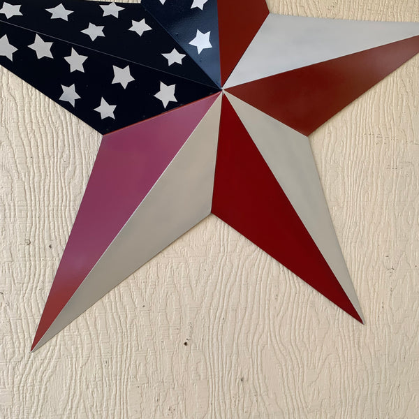 USA FLAG STAR STYLE# 5 RED WHITE & BLUE AMERICANA METAL BARN STAR WALL ART HANDMADE TO ORDER NEW