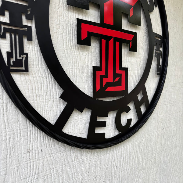 TEXAS TECH CUSTOM METAL VINTAGE SIGN WESTERN HOME DECOR HANDMADE