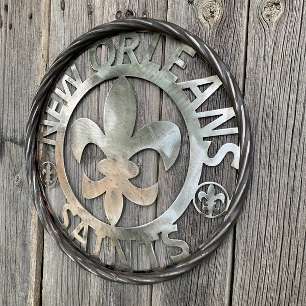 12", 18", 24 NEW ORLEANS SAINTS CUSTOM RAW METAL CRAFT SIGN WALL ART WESTERN HOME DECOR LASERCUT ART