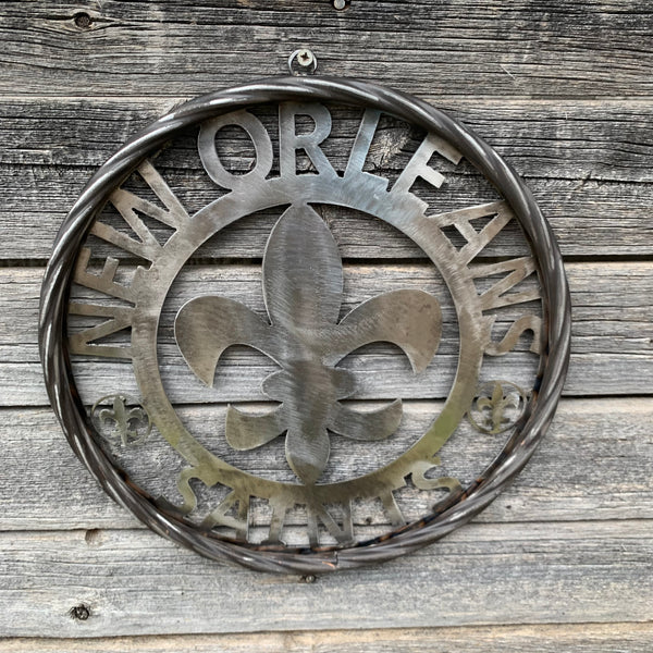 12", 18", 24 NEW ORLEANS SAINTS CUSTOM RAW METAL CRAFT SIGN WALL ART WESTERN HOME DECOR LASERCUT ART