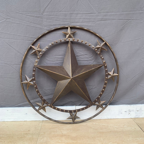 24" MULTI STAR BEADED COLIBROX BARN STAR METAL LONESTAR WESTERN HOME DECOR HANDMADE RUSTIC DARK BRONZE NEW