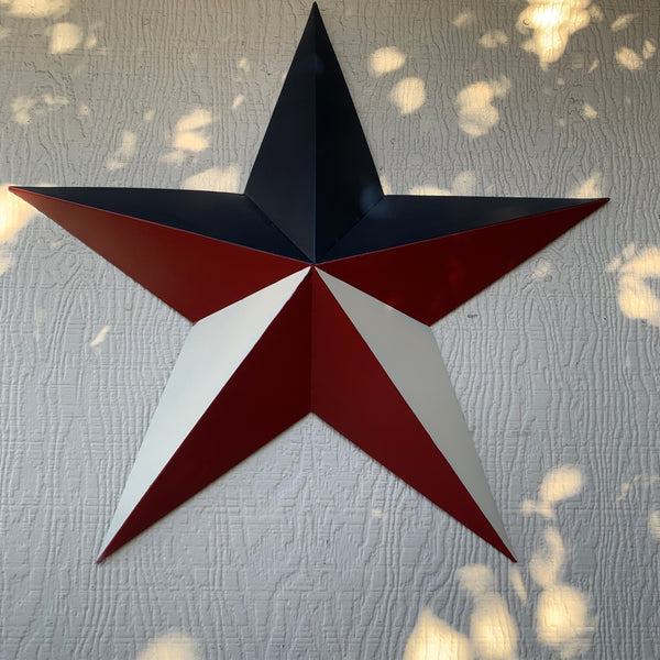 16",24",36" RED WHITE & BLUE METAL BARN STAR METAL WALL ART HANDMADE