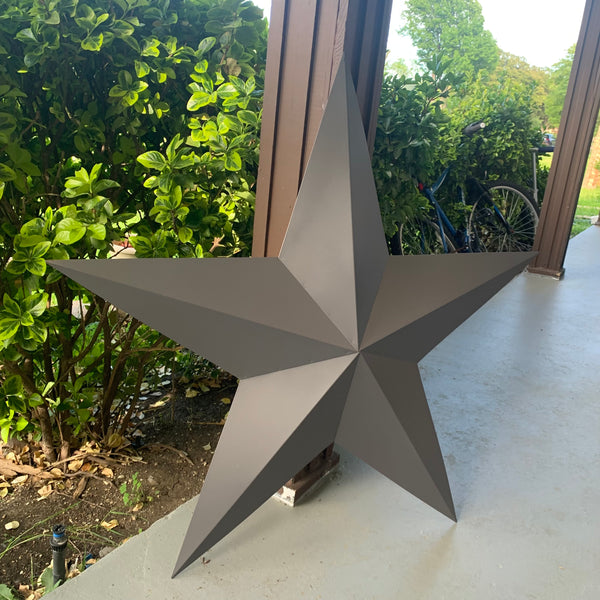 GUN METAL GREY STAR BARN STAR NO RING DAVID STAR 5 POINT WESTERN HOME DECOR HAND PAINTED