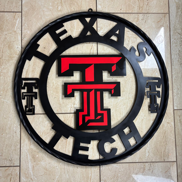 TEXAS TECH CUSTOM METAL VINTAGE SIGN WESTERN HOME DECOR HANDMADE