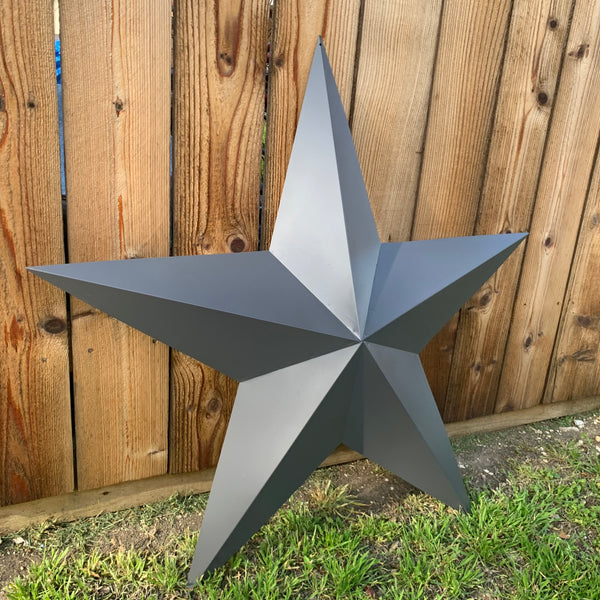 GUN METAL GREY STAR BARN STAR NO RING DAVID STAR 5 POINT WESTERN HOME DECOR HAND PAINTED