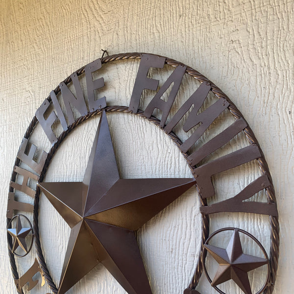 FINE FAMILY STYLE YOUR CUSTOM NAME STAR BARN STAR METAL LONE STAR WESTERN HOME DECOR RUSTIC BRONZE HANDMADE 24",32",36",50"