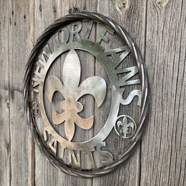 12", 18", 24 NEW ORLEANS SAINTS CUSTOM RAW METAL CRAFT SIGN WALL ART WESTERN HOME DECOR LASERCUT ART