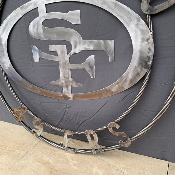 36" SAN FRANCISCO 49ERS CUSTOM RAW METAL VINTAGE CRAFT TEAM SIGN HAND MADE IN USA