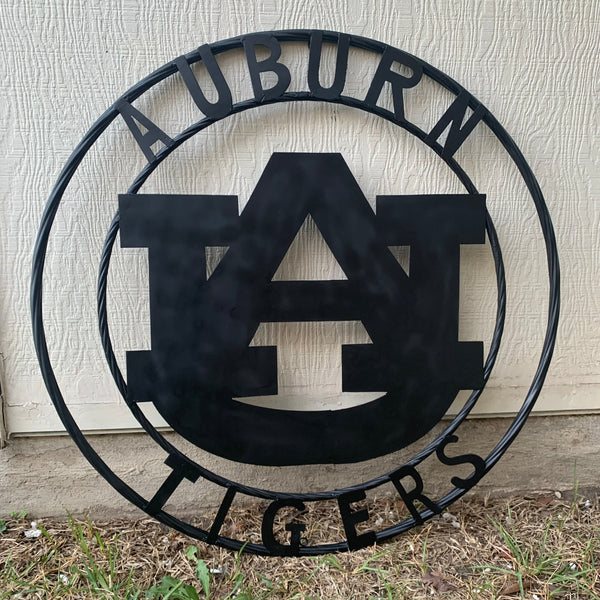 12", 18", 24", 32" AUBURN TIGERS BLACK METAL SIGN VINTAGE TEAM CUSTOM ART