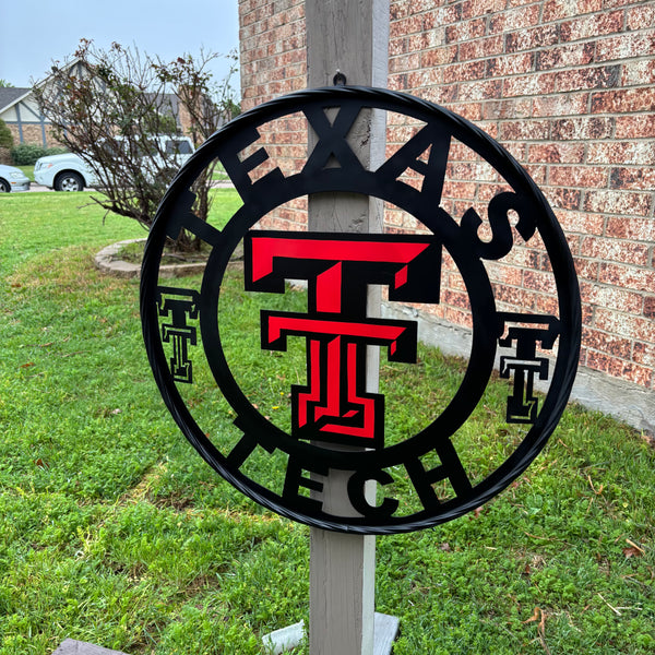 TEXAS TECH CUSTOM METAL VINTAGE SIGN WESTERN HOME DECOR HANDMADE
