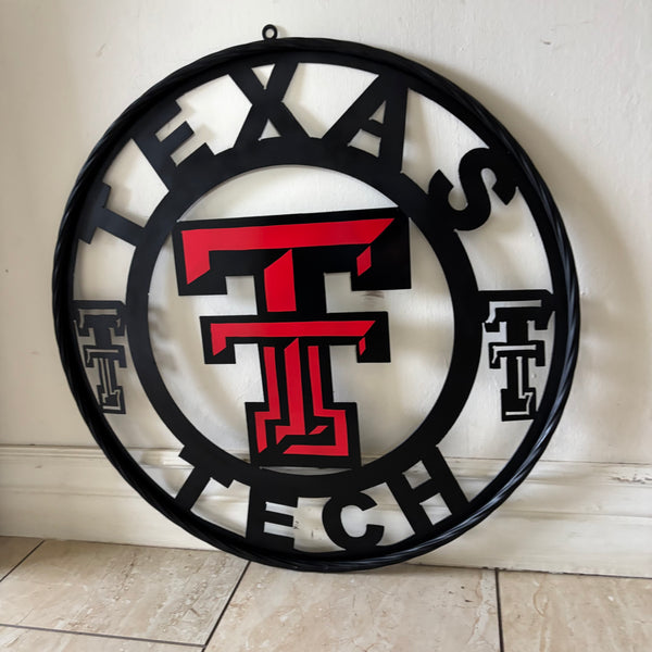 TEXAS TECH CUSTOM METAL VINTAGE SIGN WESTERN HOME DECOR HANDMADE