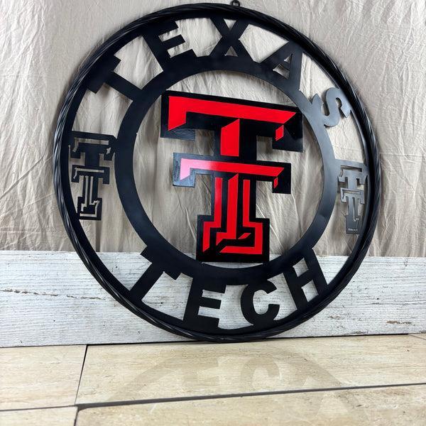 TEXAS TECH CUSTOM METAL VINTAGE SIGN WESTERN HOME DECOR HANDMADE