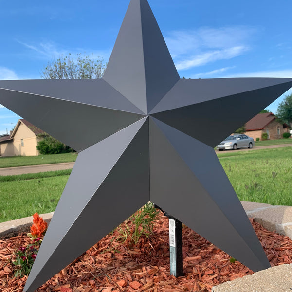 GUN METAL GREY STAR BARN STAR NO RING DAVID STAR 5 POINT WESTERN HOME DECOR HAND PAINTED