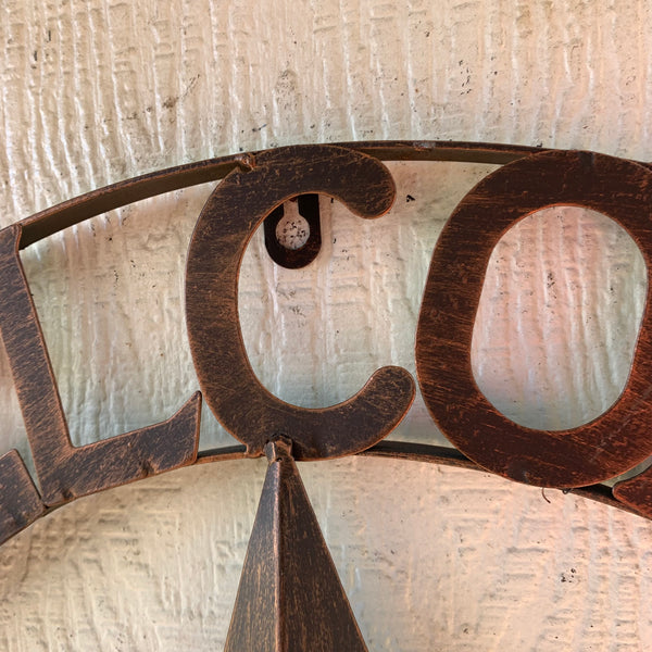 WELCOME FRIENDS FAMILY BARN METAL STAR WALL ART WESTERN HOME DECOR HANDMADE NEW