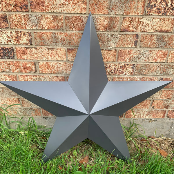 GUN METAL GREY STAR BARN STAR NO RING DAVID STAR 5 POINT WESTERN HOME DECOR HAND PAINTED