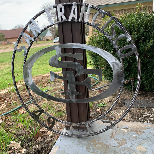 36" SAN FRANCISCO 49ERS CUSTOM RAW METAL VINTAGE CRAFT TEAM SIGN HAND MADE IN USA