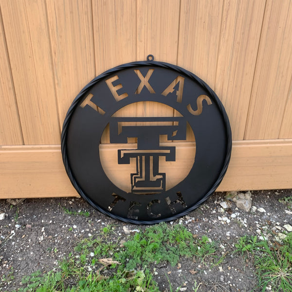 12",18",24",32",36" TEXAS TECH RUSTIC BLACK CUSTOM METAL VINTAGE CRAFT TEAM SIGN HANDMADE TO ORDER